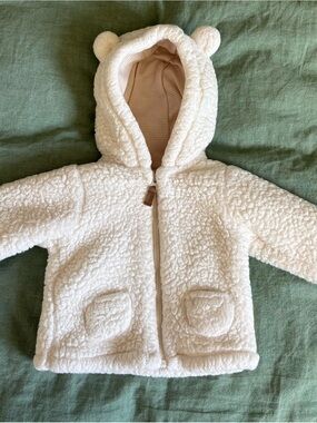 CARTERS BABY Cream Teddy Sherpa Baby Hoodie